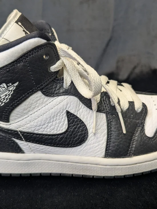 Sz 8M/9.5W Nike Jordans 1 Mid Split Black White Womens Mids Sneakers DR0501-101 - Picture 12 of 15